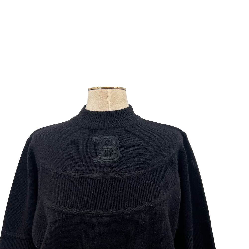 Bogner Vintage 90s‎ Ski Mock Neck Wool Blend Logo Sweater Black Size Small - Picture 4 of 13